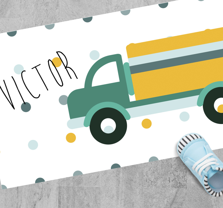 Vinyl Teppich mit Namen anpassbarer lkw - TenStickers