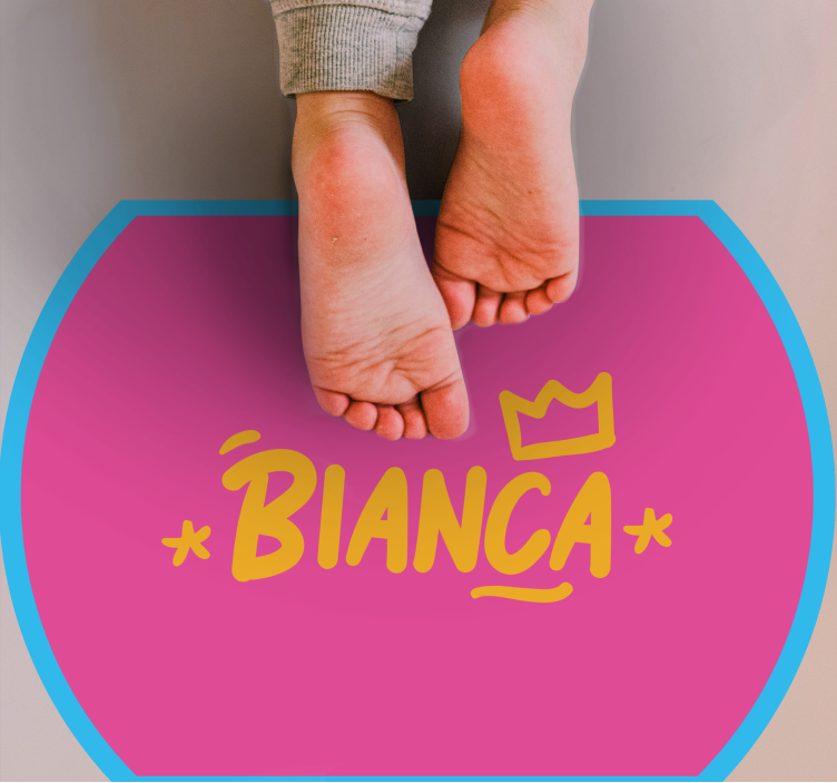 Vinyl teppich mit namen blauer rand - TenStickers