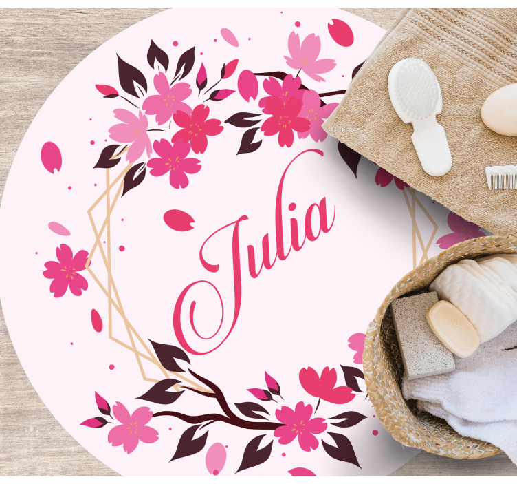 Vinyl Teppich Schlafzimmer botanische krone mit namen - TenStickers