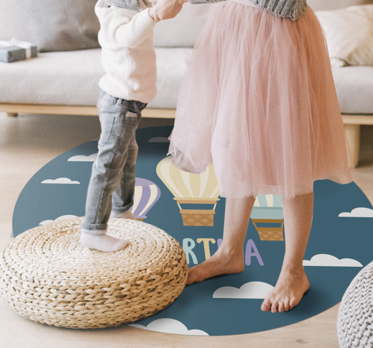 Vinylteppich kindlich luftballons mit namen - TenStickers