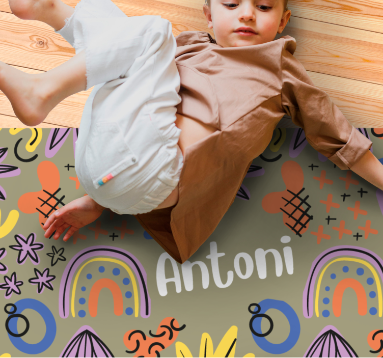 Vinylteppich kindlich bunte regenbogenmuster - TenStickers