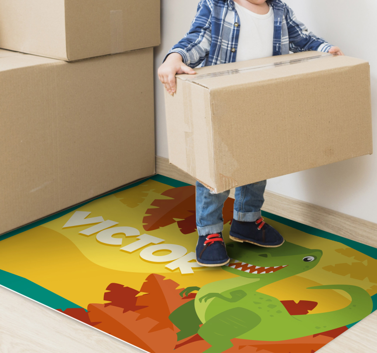 Vinyl Teppich mit Namen dinosaurier-personalisierung - TenStickers