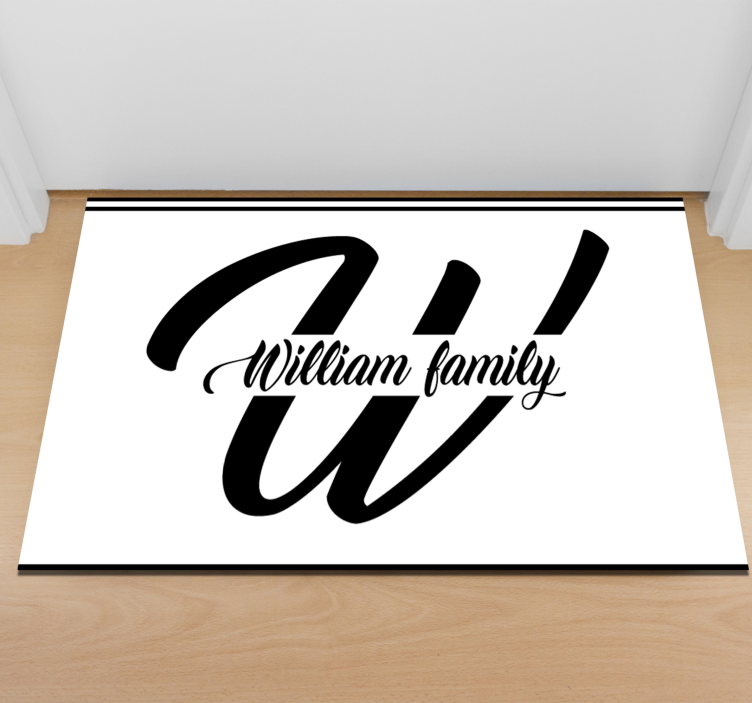 Vinyl Teppich Eingang familieninitial und name - TenStickers