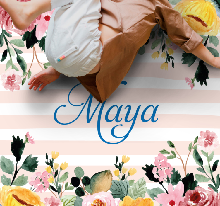 Vinyl Teppich Schlafzimmer florale personalisierung - TenStickers