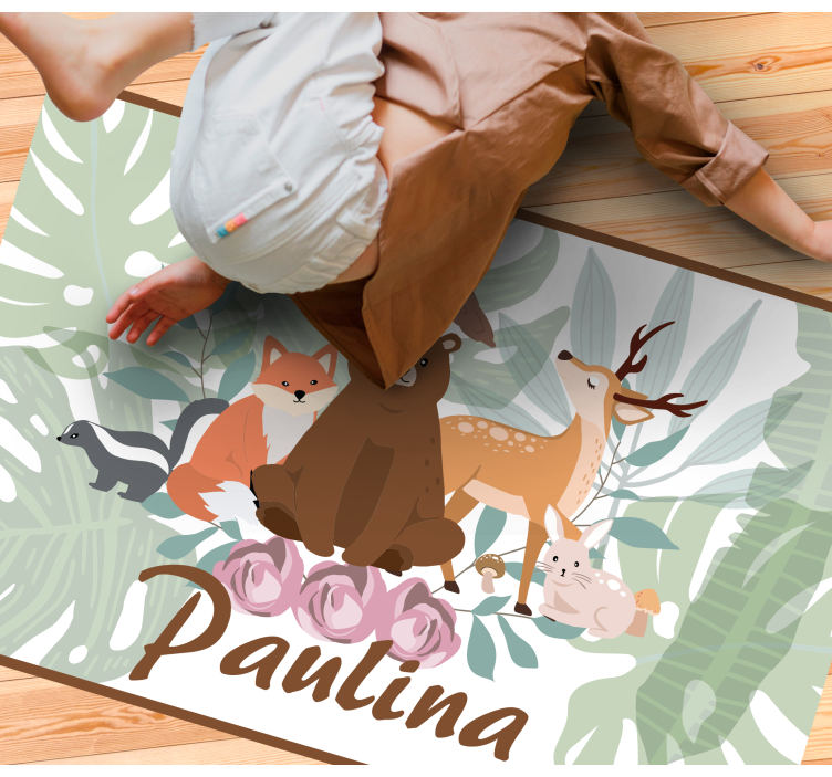 Vinyl Teppich mit Namen tierdschungel - TenStickers