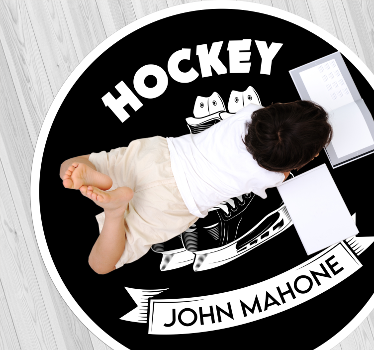 Vinyl Teppich mit Namen individuelles hockey-dekor - TenStickers