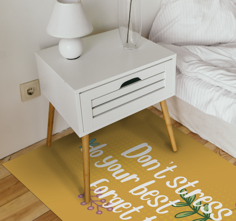 Vinyl Teppich Spruch mach dir keinen stress, gib dein bestes - TenStickers