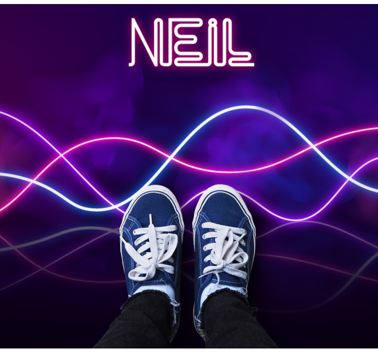 Vinyl Teppich mit Namen neonlichtanzeige - TenStickers