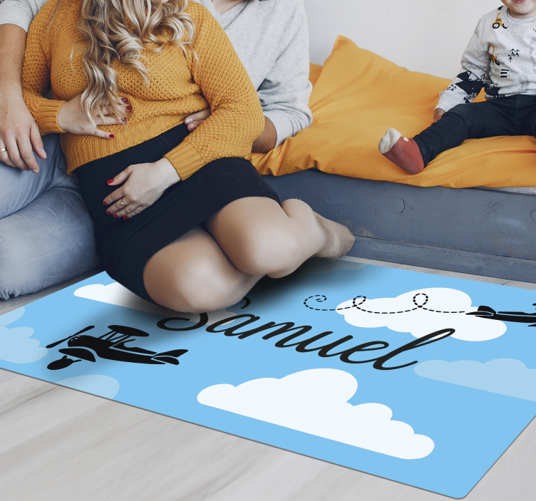 Vinylteppich kindlich himmelsflugzeuge mit namen - TenStickers