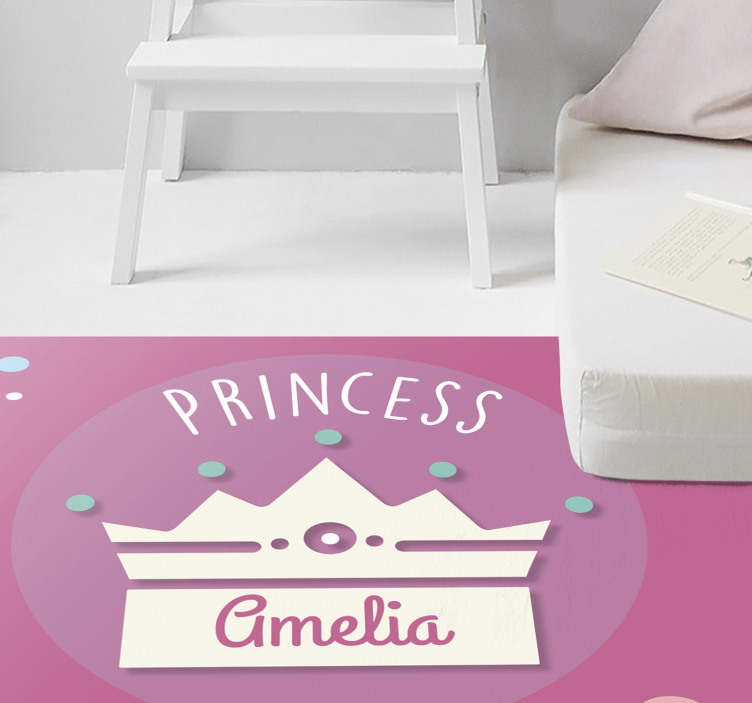 Vinyl Teppich mit Namen prinzessin krone kunst - TenStickers