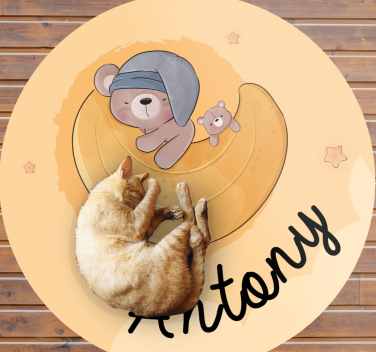 Vinyl Teppich mit Namen namensbär zum Schlafen - TenStickers
