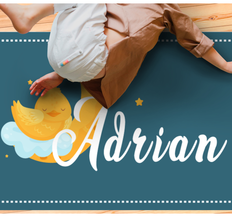 Vinylteppich kindlich schlafende ente mit namen - TenStickers