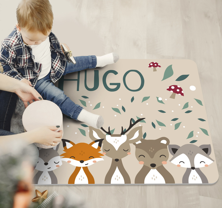 Vinyl Teppich mit Namen waldfreunde - TenStickers