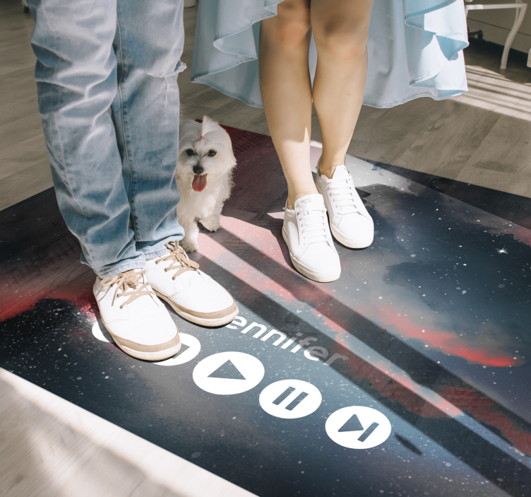 Vinyl teppich jugendzimmer weltraum musikdesign - TenStickers