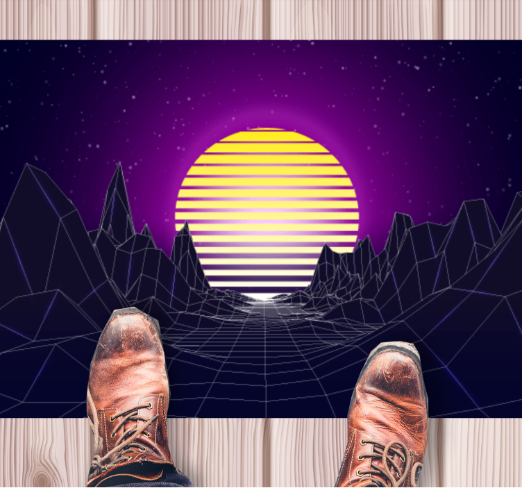 Vinyl Teppich modern retro-futuristische landschaft - TenStickers