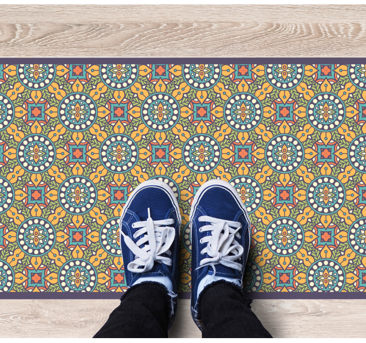 Vinyl Teppich Mosaik bunte gelbe komposition - TenStickers