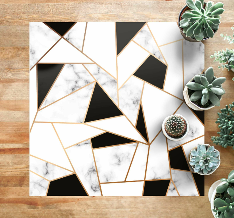 Vinyl Teppich Marmor geometrisches design - TenStickers