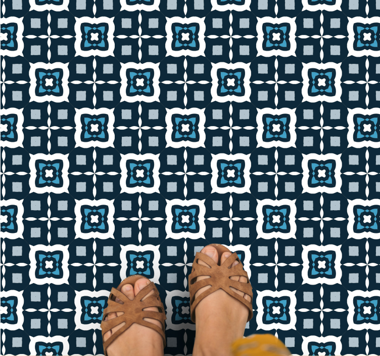 Vinyl Teppich Mosaik marineblaues farbmuster - TenStickers