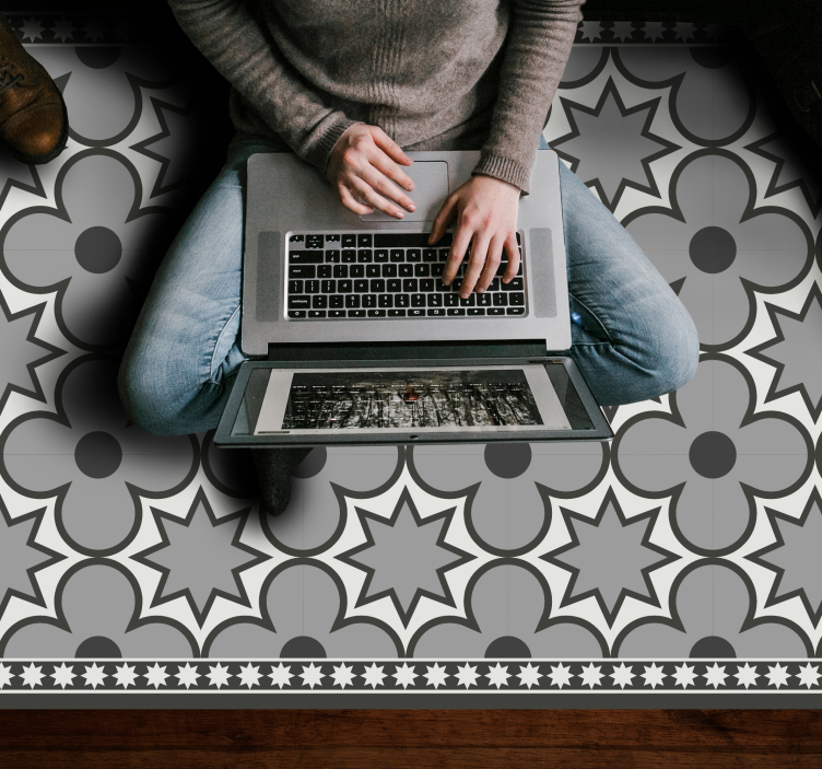 Vinyl Teppich Fliesenoptik sternmuster-stil - TenStickers