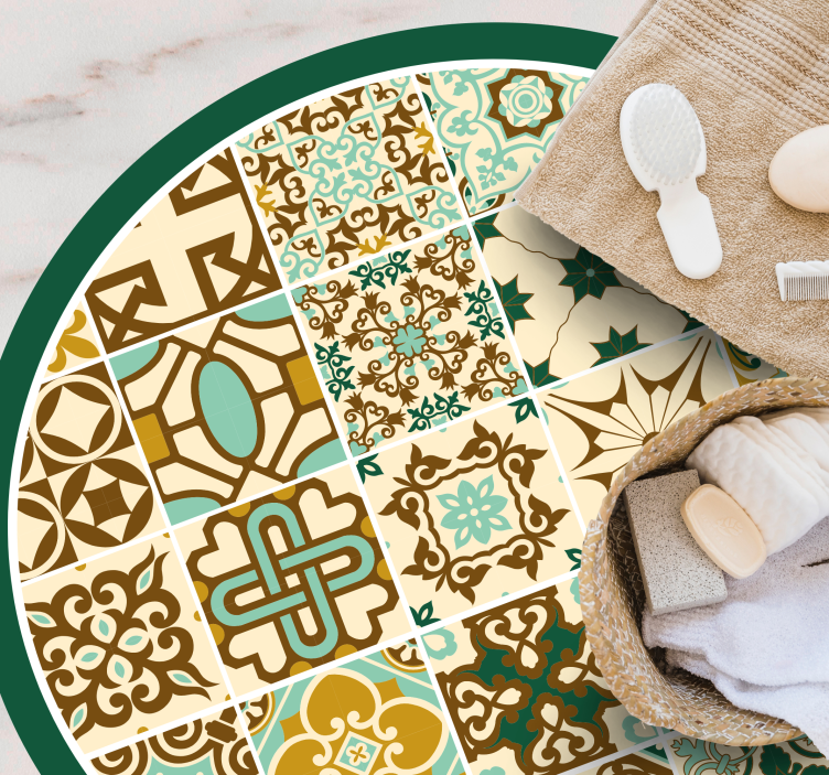 Vinyl Teppich Fliesenoptik vintage-muster - TenStickers