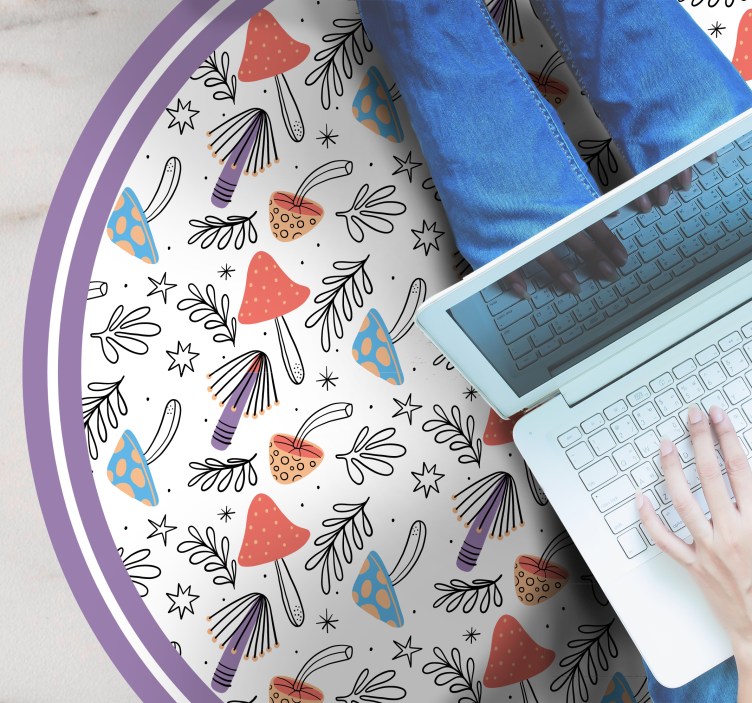 Vinyl Teppich Natur bunte pilzsprossen - TenStickers