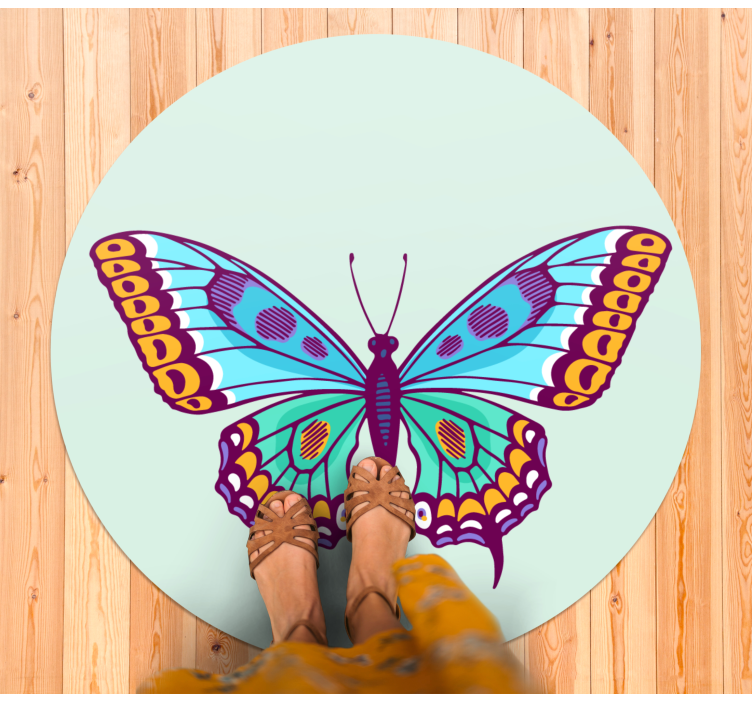 Vinyl Teppich Tiere bunter großer schmetterling - TenStickers