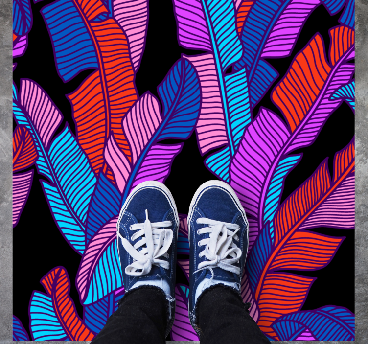 Vinyl Teppich Blumen lebendige blattmuster - TenStickers