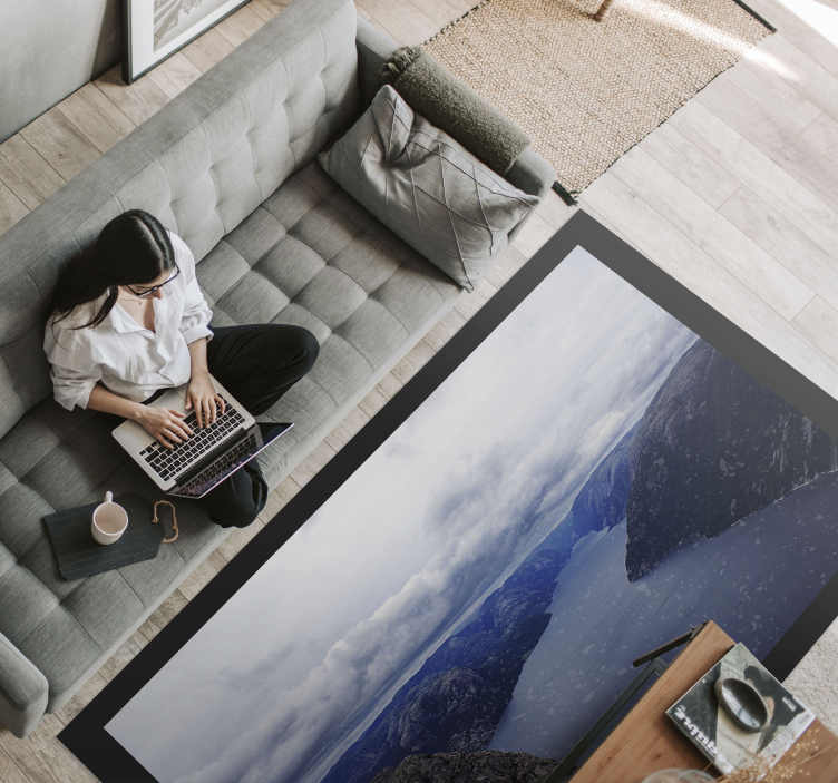 Vinyl Teppich Natur luftaufnahme des fjords - TenStickers