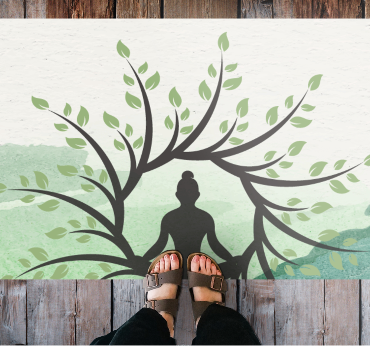 Vinyl Teppich Natur meditationsbaum-design - TenStickers