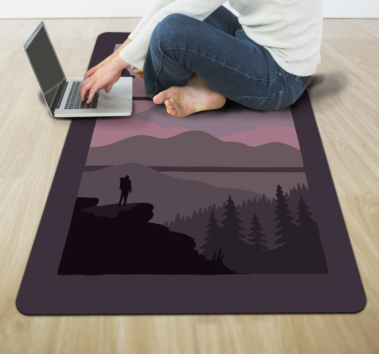 Vinyl Teppich Natur silhouette der wildnis - TenStickers