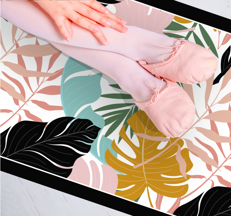 Vinyl Teppich Natur tropische blattpalette - TenStickers