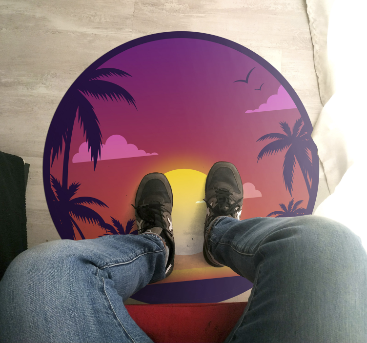 Vinyl Teppich Natur tropische sonnenuntergangslandschaft - TenStickers