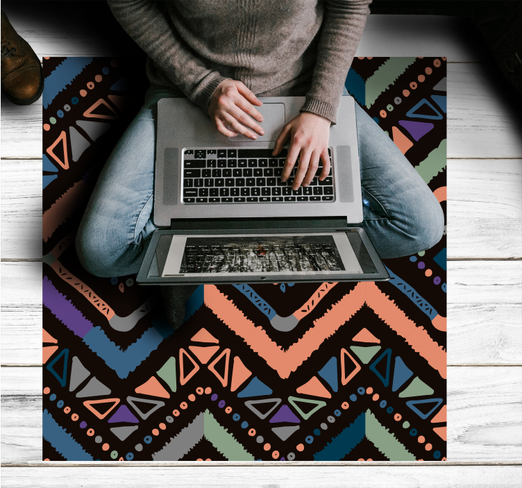 Vinyl Teppich nordisch geometrische farbabschnitte - TenStickers