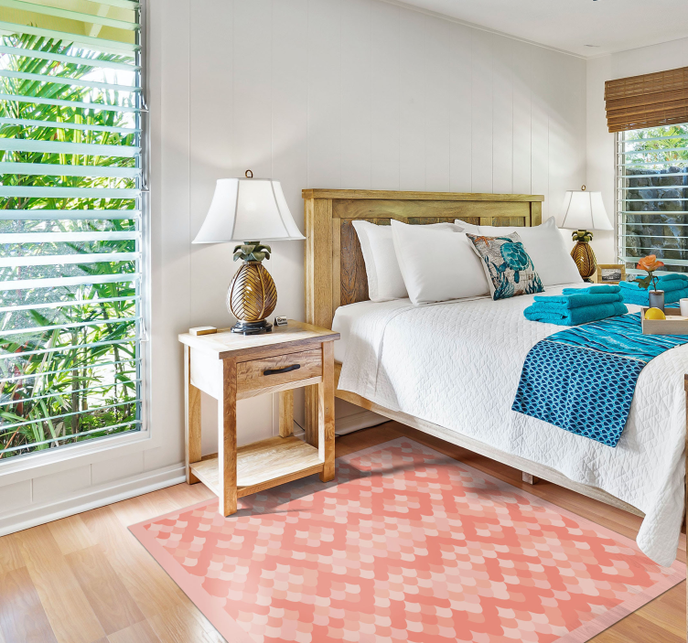 Vinyl Teppich Tiermuster zartrosa fischschuppen - TenStickers