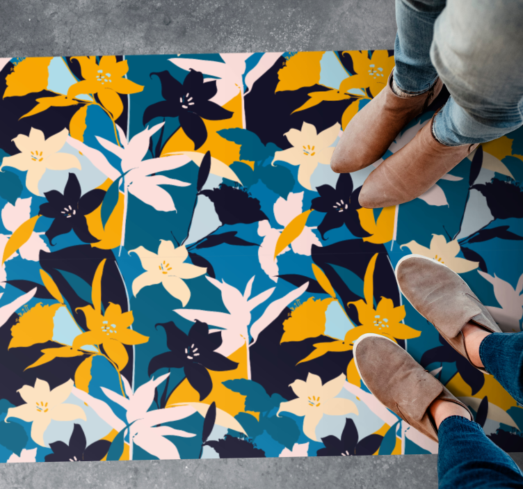 Vinyl Teppich Blumen blumenmotiv - TenStickers