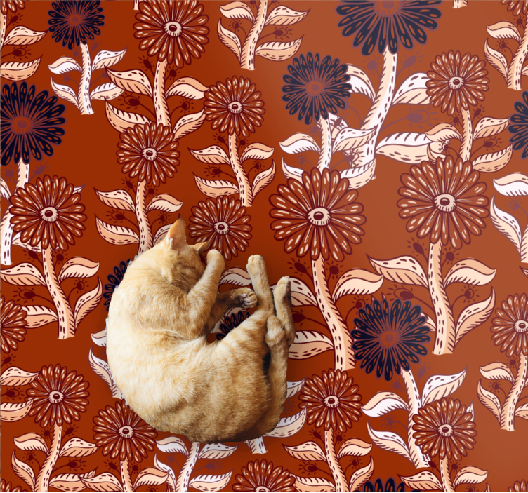 Vinyl Teppich Blumen blumenmuster harmonie - TenStickers