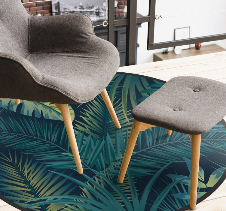 Vinyl Teppich Blumen tropisches laubensemble - TenStickers