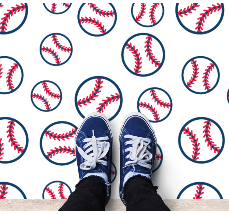 Vinyl Teppich Spiele baseball-muster - TenStickers