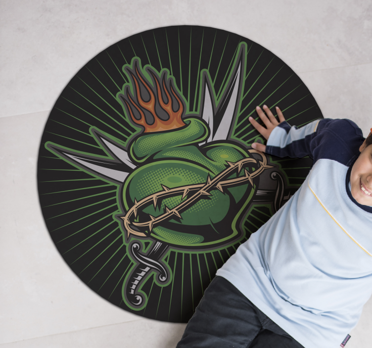 Vinyl Teppich Spiele feuriges schwertherz - TenStickers