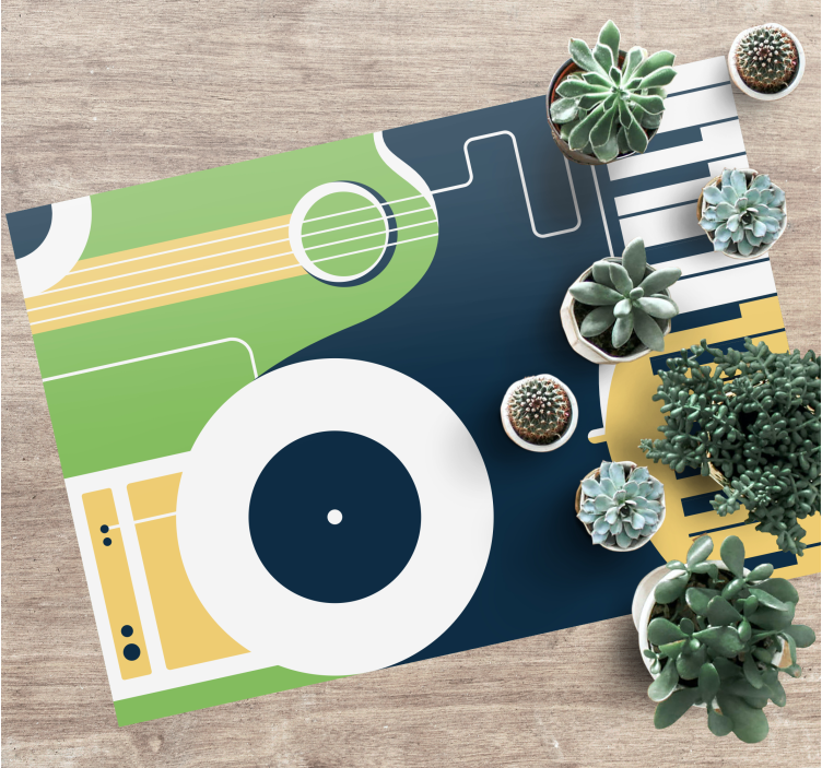 Vinyl Teppich rechteckig musikinstrumentenmotiv - TenStickers