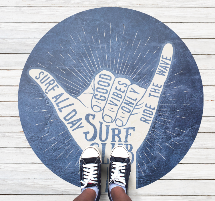 Vinyl Teppich Spruch emblem des surfclubs - TenStickers