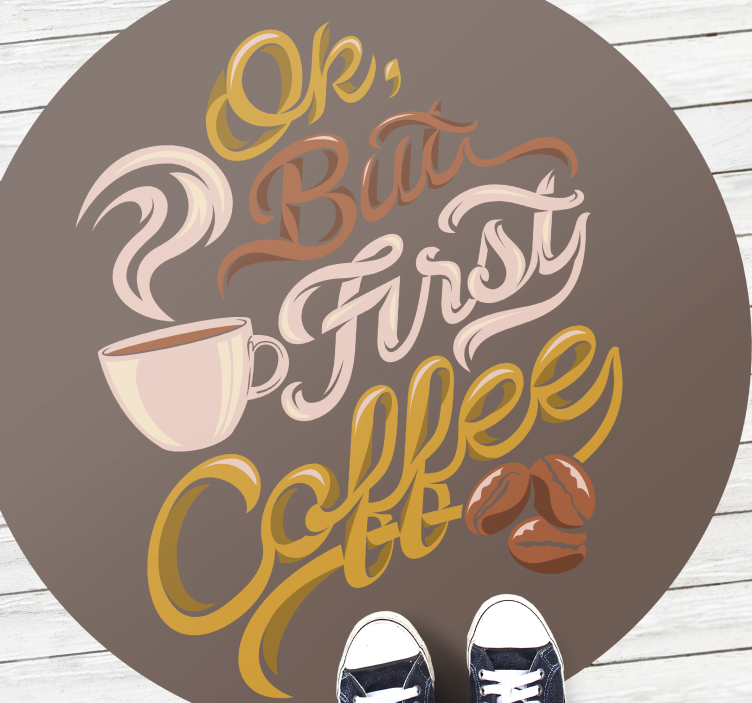 Vinyl Teppich Spruch kaffee-typografie - TenStickers
