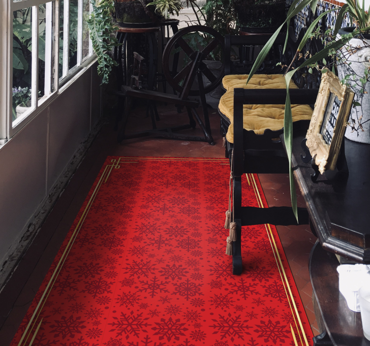 Vinyl Teppich Spruch verziertes schneeflockenmuster - TenStickers