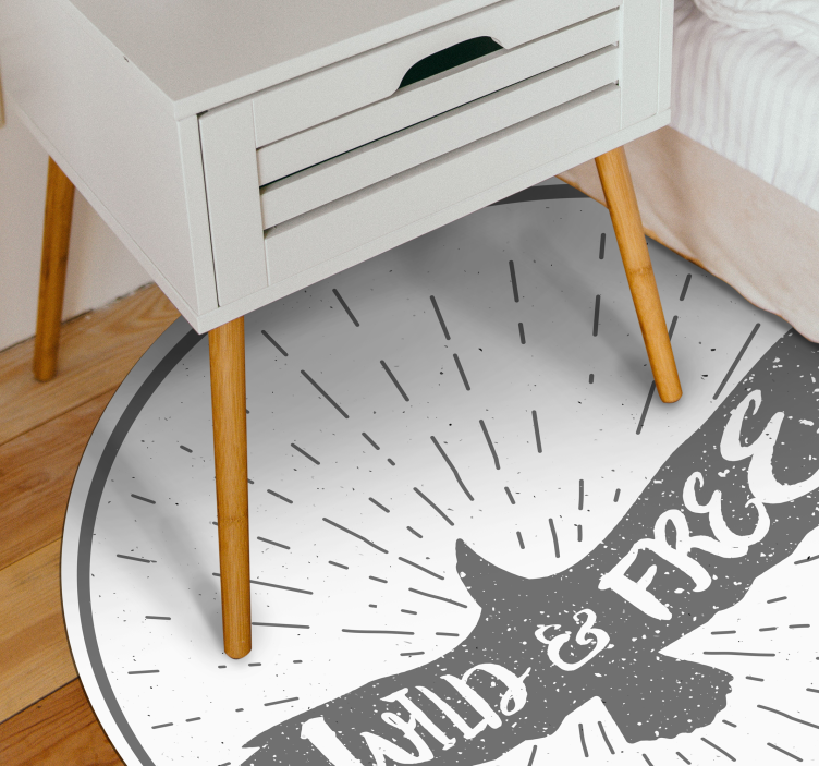 Vinyl Teppich Spruch wild&free kreis - TenStickers