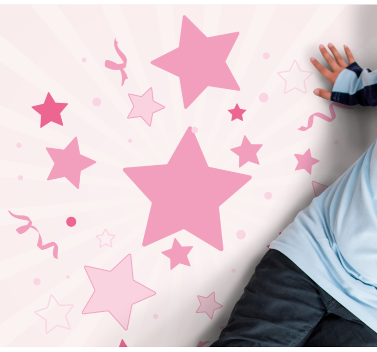 Vinyl Teppich Sterne rosa festliches motiv - TenStickers