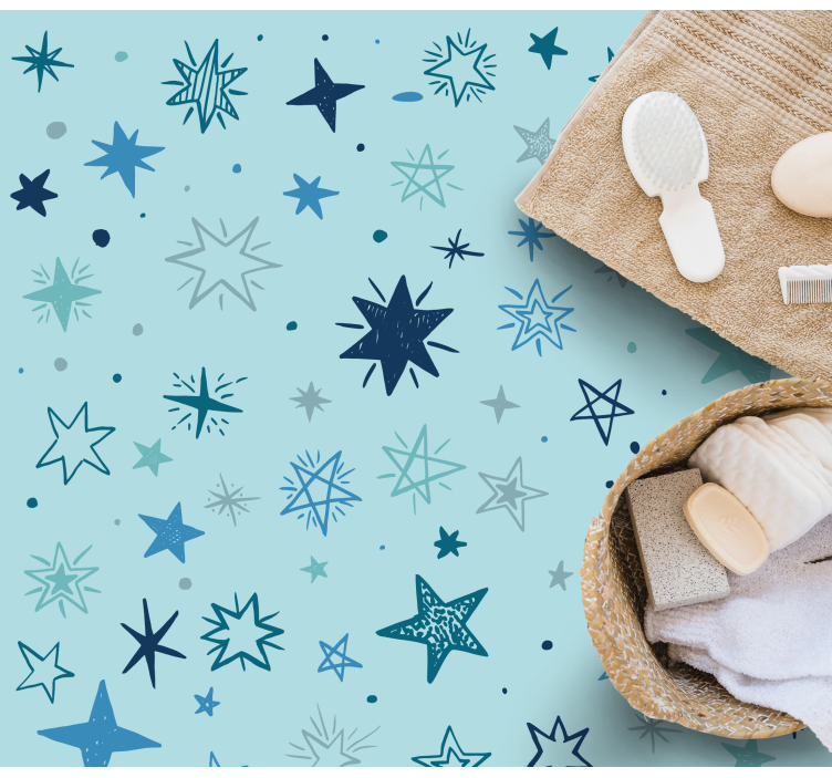 Vinyl Teppich Sterne blaues nachtmuster - TenStickers
