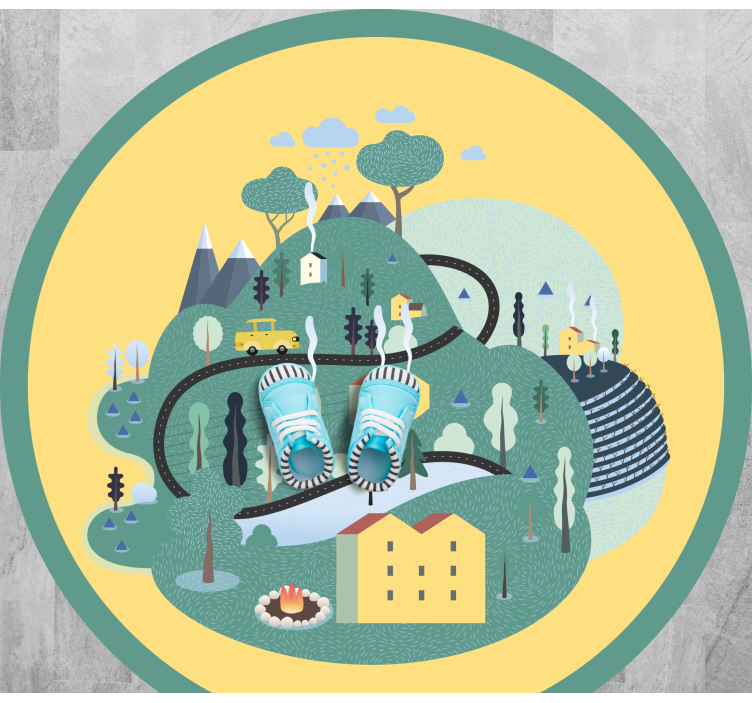 Vinyl Teppich Straßen spielerische landschaftsreise - TenStickers