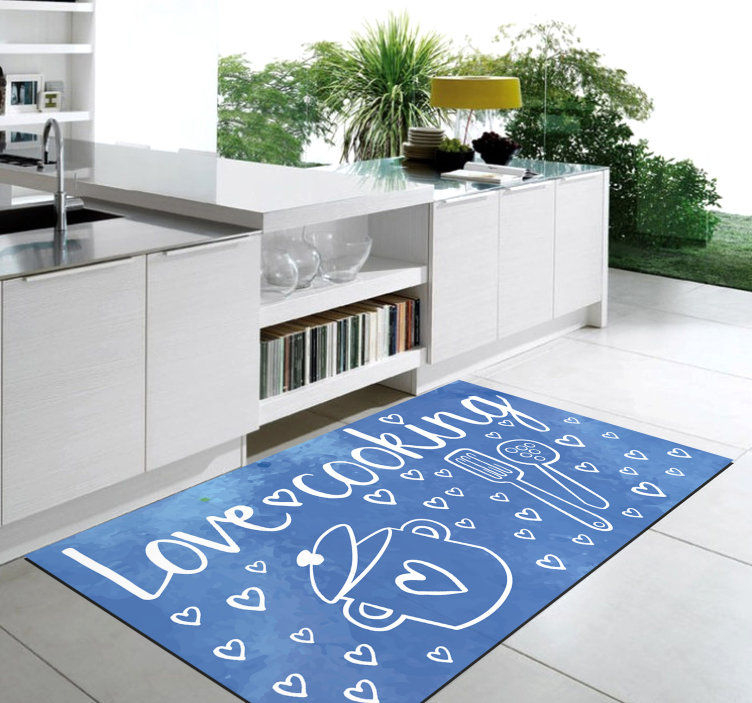 Vinyl Teppich Spruch liebe kochthema - TenStickers