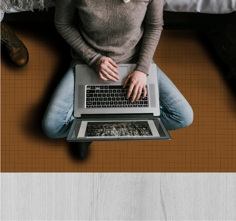 Vinyl Teppich braun gittermusteroberfläche - TenStickers