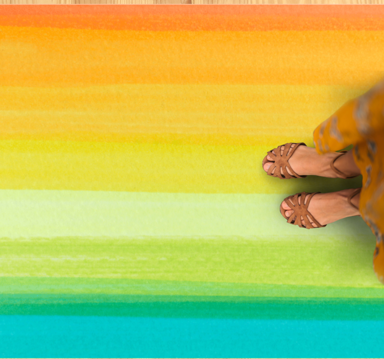 Vinyl Teppich Wohnzimmer lebendige farbverlaufslinien - TenStickers